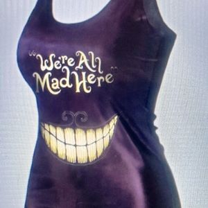 We Are All Mad Here Cheshire Cat Tank top one size s/m